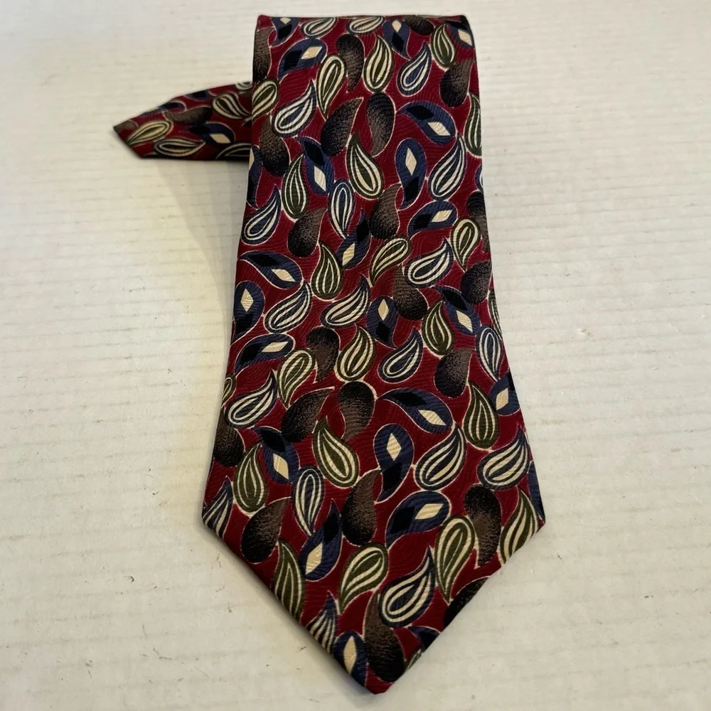 Vintage GIVENCy Monsieur Designer Silk Neck Tie Burgundy Business Preppy Classic